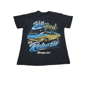 Vintage Snap On Tools Shirt Men's Medium Black AMC Javelin Muscle Car Graphic